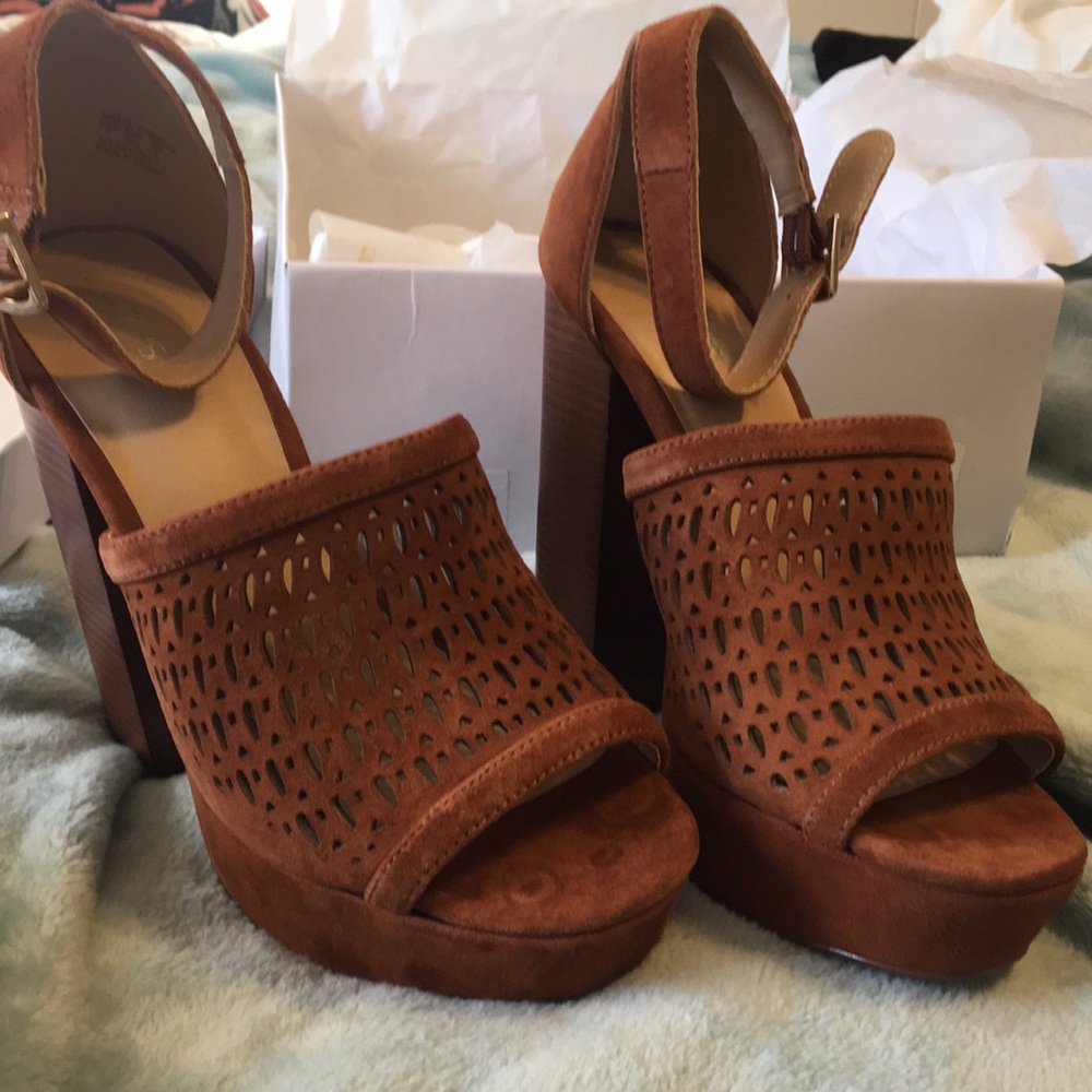 Joe’s Platform Suede Heels